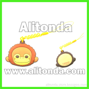 Soft PVC mini butterfly monkey cartoon shape mobile phone cleaner screen cleaner custom